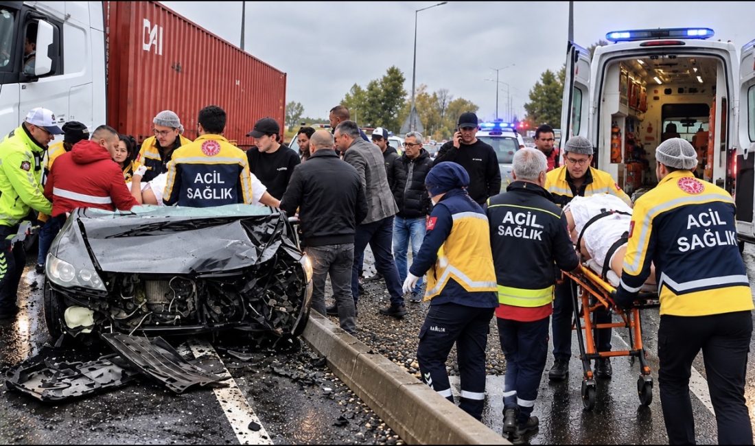 Tekirdağ’ın Bahçelievler Mahallesi’nde meydana gelen trafik kazasında, kontrolden çıkan otomobil
