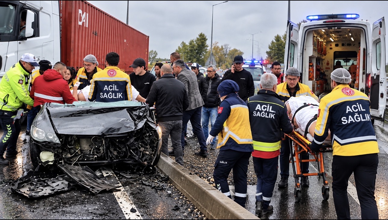 Tekirdağ’ın Bahçelievler Mahallesi’nde meydana gelen trafik kazasında, kontrolden çıkan otomobil