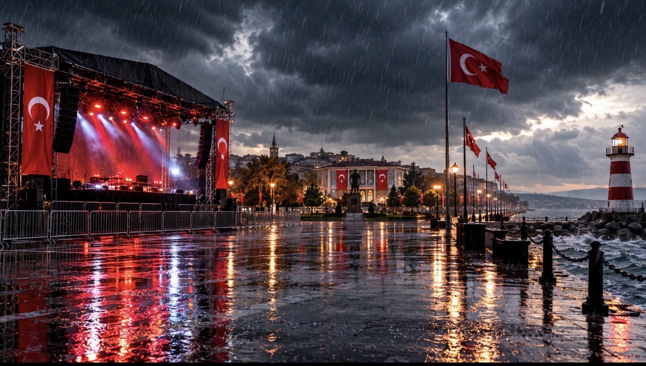 Trakya’da 29 Ekim Cumhuriyet Bayramı kutlamaları, olumsuz hava koşulları nedeniyle